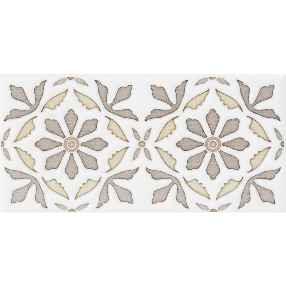 Декор настенный Kerama Marazzi Клемансо серо-бежевый 7,4×15 см 86360093 STLM-0946387