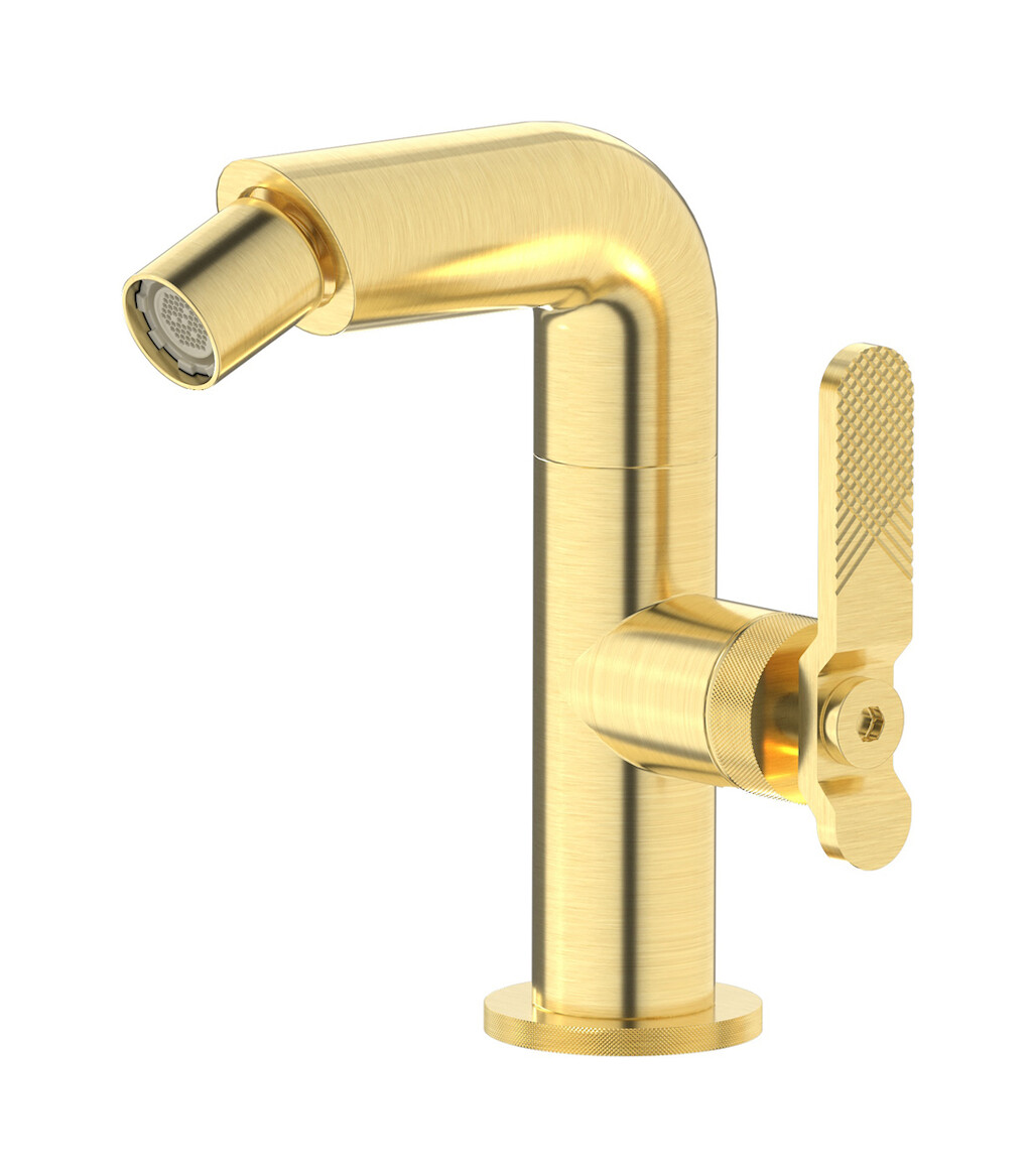 Смеситель для биде на 1 отверстие в комплекте с донным клапаном. WE ARE IB b2220is Brushed Pale Gold Bold