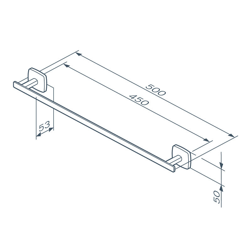 A90346422 Вешалка для полотенец 50 см черная AM.PM Gem - Вид №5