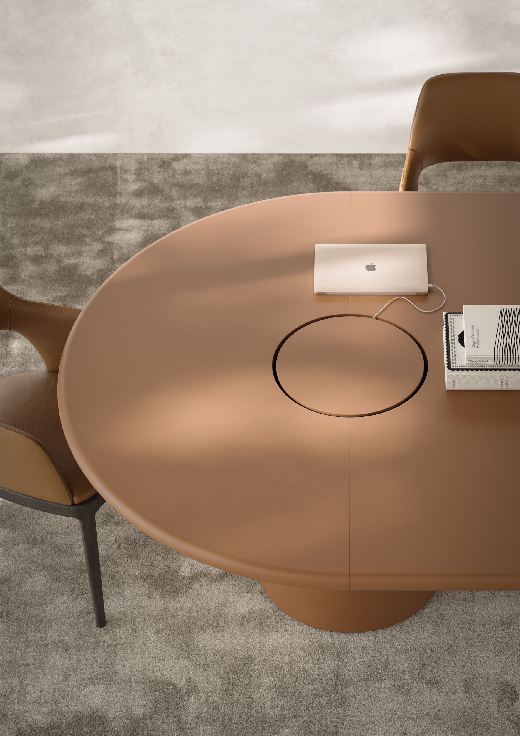 Деревянный овальный стол для совещаний с системой люверсов PROF Dea ARCH-00036687 - Вид №8