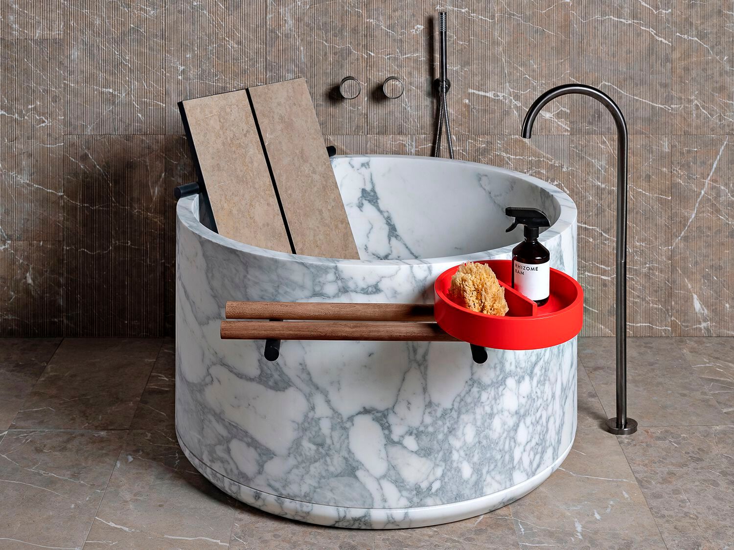 Мраморная круглая ванна для ванной комнаты LUCE DI CARRARA Tube ARCH-00025918