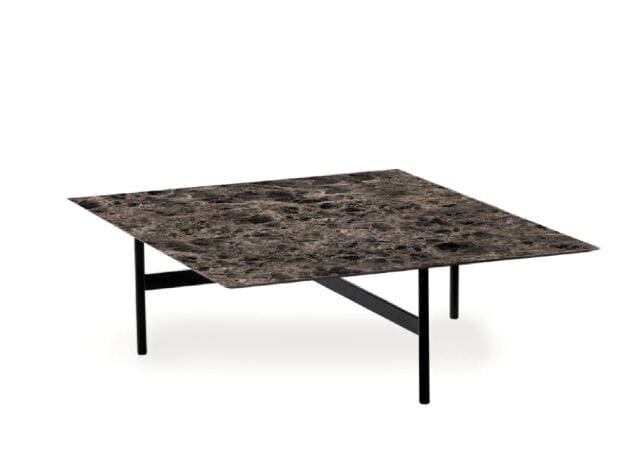 Квадратный стеклянный журнальный столик с мраморным эффектом Devina Nais TETRIS ARCH-00082295