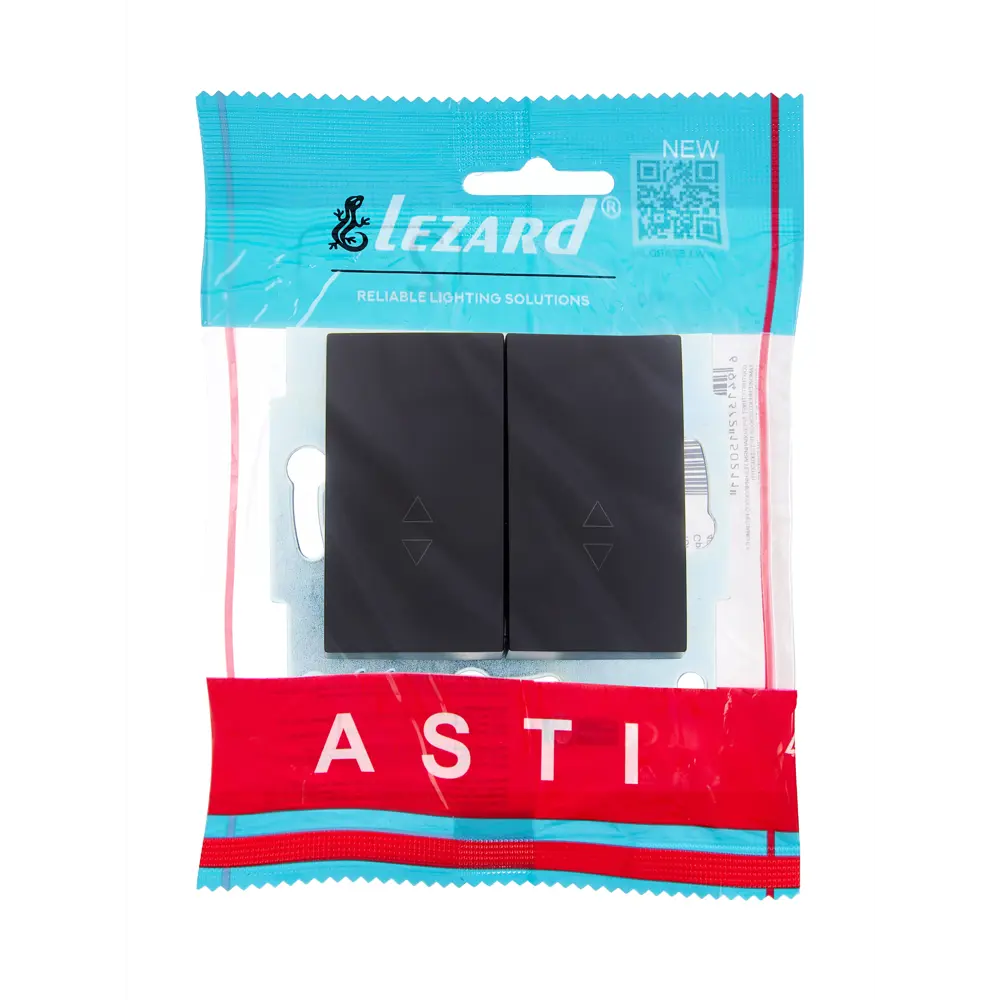 Выключатель проходной встраиваемый Lezard Asti 2 клавиши цвет черный бархат STLM-2089102 - Вид №4