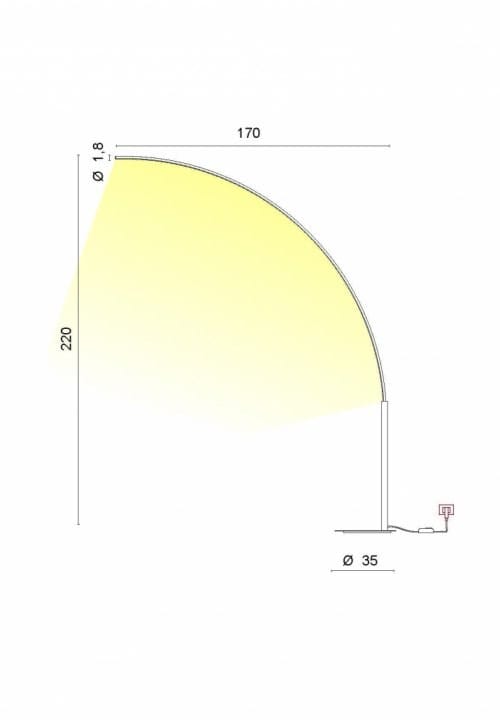 Алюминиевая светодиодная дуговая лампа EGOLUCE запятая ARCH-00025256 - Вид №3
