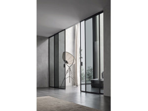 Стеклянная и алюминиевая дверь