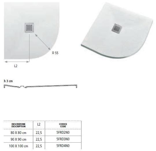 Gruppo Geromin Противоскользящий угловой душевой поддон из полимера Forma sun-id-1395713 - Вид №1