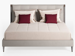 Кожаная кровать с мягким изголовьем