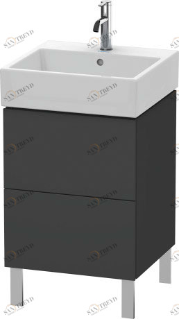 LC677404949 Тумбочка напольная L-Cube #LC6774 484 x 459 мм Графит матовый, декор Duravit