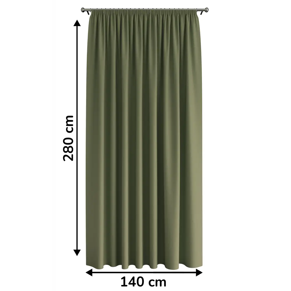 Штора KREAFORTA Pharu зеленый 140x280 см со скрытыми петлями 89417937 STLM-1570960 - Вид №2