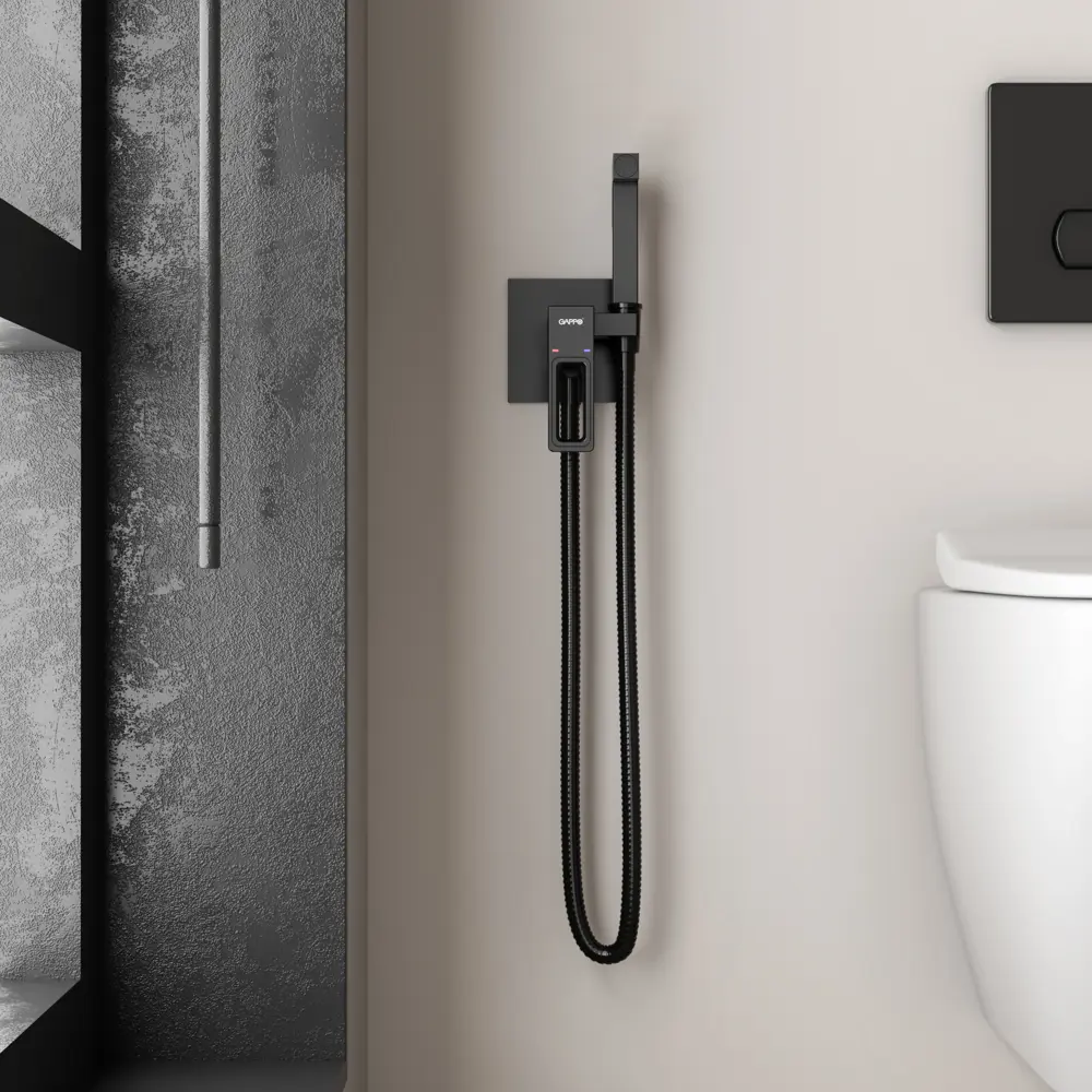 89359048 Гигиенический душ Gappo Eder GL7301-6, набор со смесителем, цвет черный матовый STLM-0985063  - Вид №6