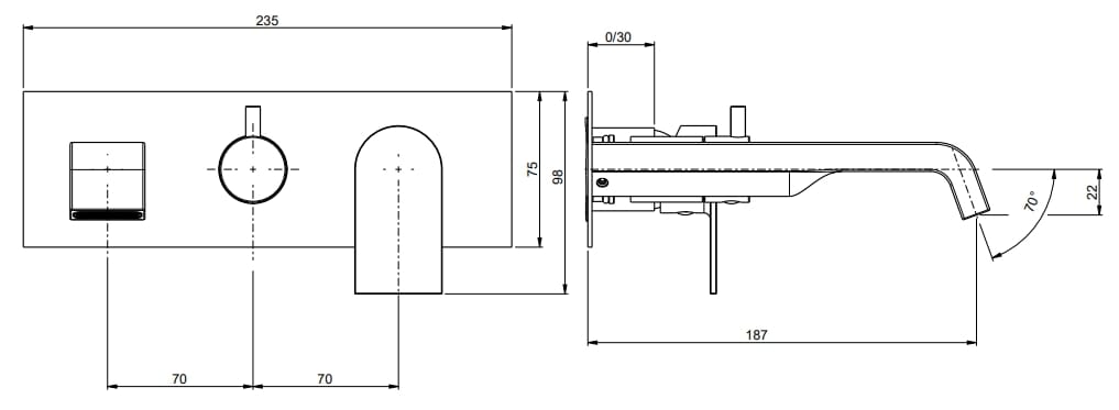 Однорычажный смеситель для ванны с 3 отверстиями с пластиной Rubinetterie Frattini отдельная эстетика ARCH-00054513 - Вид №5