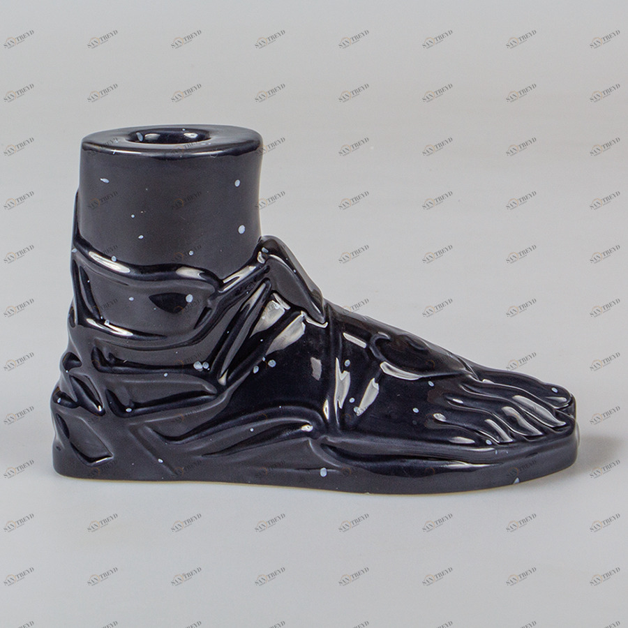 Подсвечник керамический синий "Нога в сандалии" Hestia Krepis DOIY  253253 Синий 