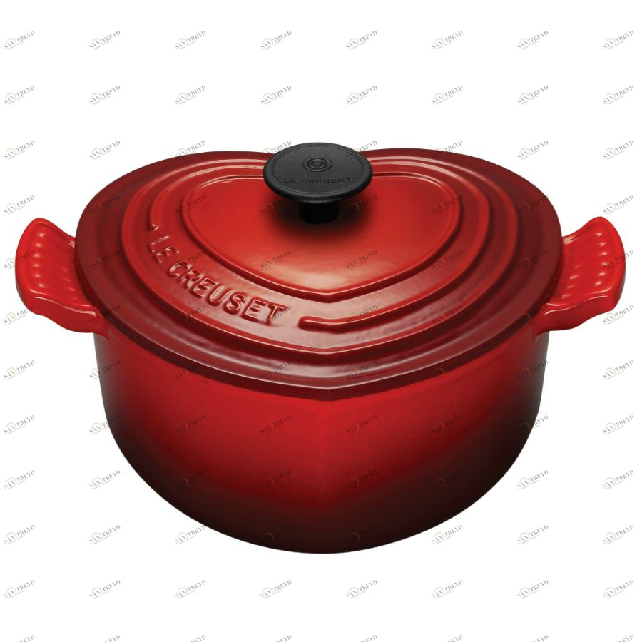 Кастрюля чугунная в форме сердца Le Creuset, Ø20 см, вишневая 25105020602460