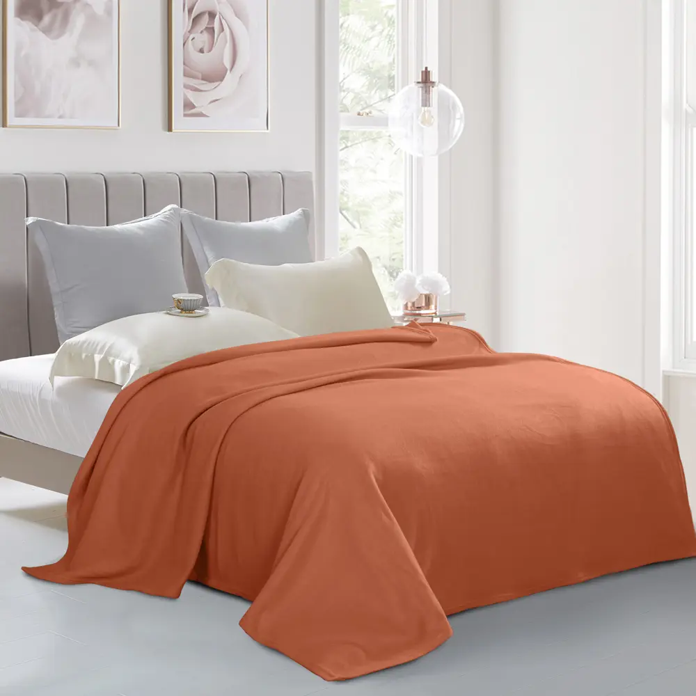 СТОЛИЦА ТЕКСТИЛЯ — Флисовый плед терракот 110×150 см для уюта и комфорта 89389603 First STLM-1542356 - Вид №3