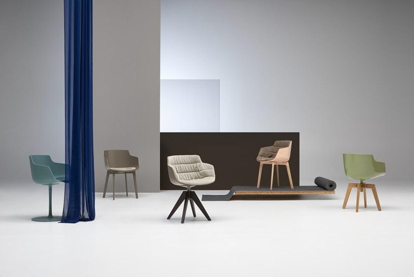 MDF Italia Вращающийся стул на козелке из ткани с подлокотниками Flow sun-id-1431075 - Вид №4