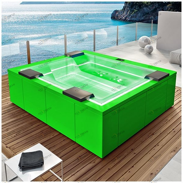 Бассейн Gruppo Treesse Zen PRO-V202P-ZE прямоугольный spa с гидромассажем аэромассажем хромотерапией встроенный зеленый PROV202PZE