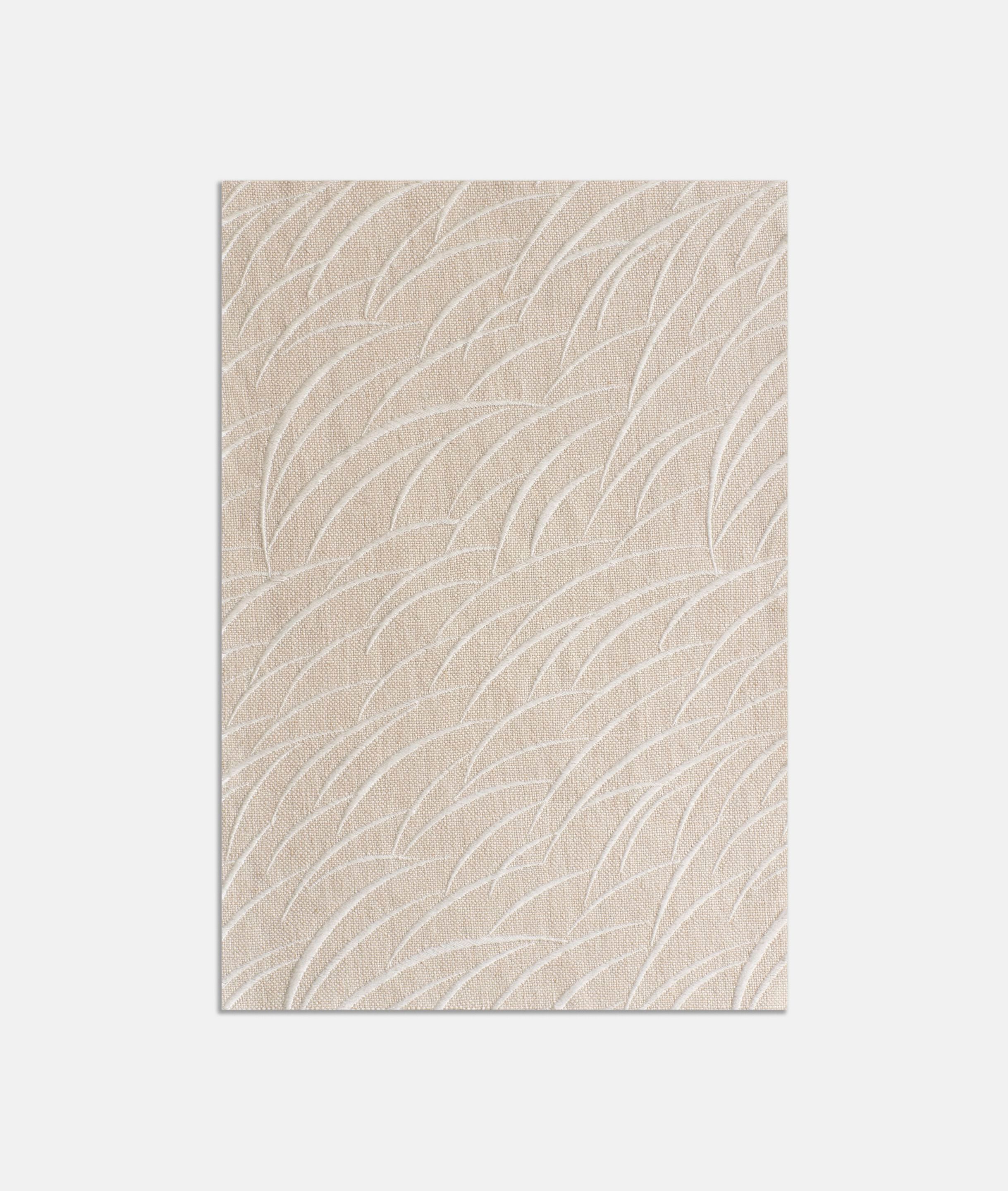 Льняная вышитая ткань с графическим рисунком Dedar LUDWIG 1992 ARCH-00135185