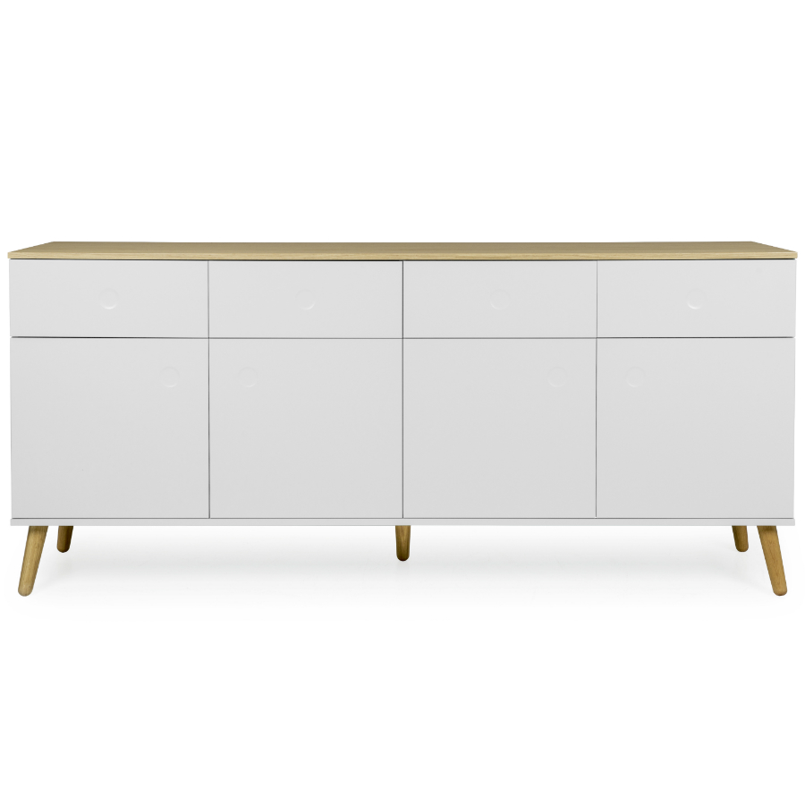 Сервант Tenzo Dot, 86х192х43 см, дуб, белый 1678454 - Вид №4