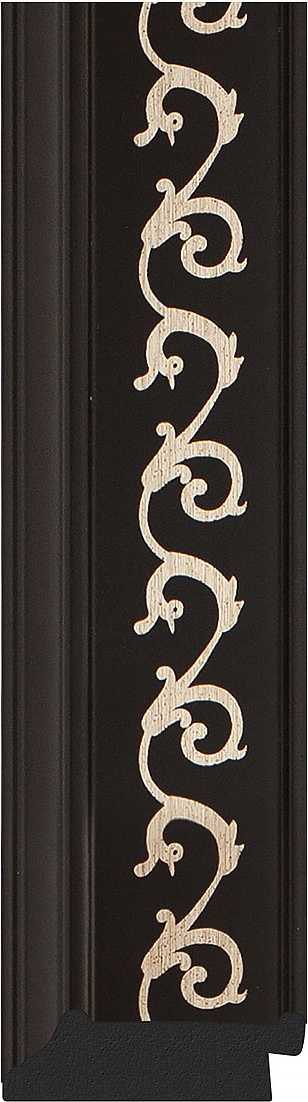 BY 7140 Зеркало в багетной раме - черный ардеко 81 mm EVOFORM Octagon - Вид №3