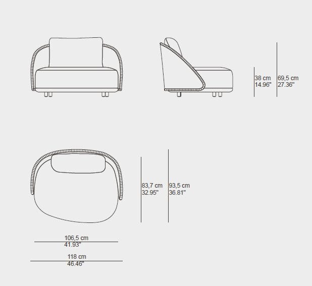 Садовый диван из тикового дерева TRIBÙ гелий ARCH-00150974 - Вид №5
