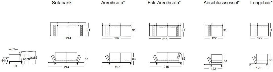 Rolf Benz Модульный кожаный диван sun-id-1406875 - Вид №3