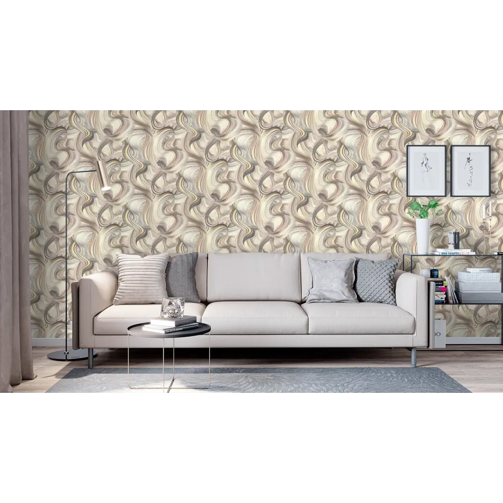 Обои флизелиновые Vog Collection Вихри бежевые 1.06 м 90119-28 STLM-2065507 - Вид №2