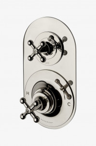 DSTH22 Термостатическая металлическая перекрестная ручка Dash с перекрестной металлической ручкой Двусторонняя отделка с отводом Waterworks