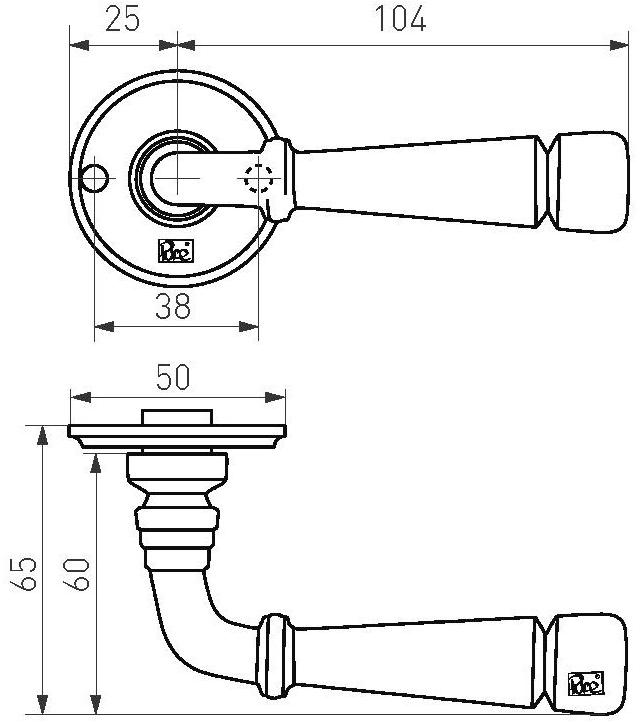Dauby Металлическая ручка на розетке Pure® 8527 - Вид №5