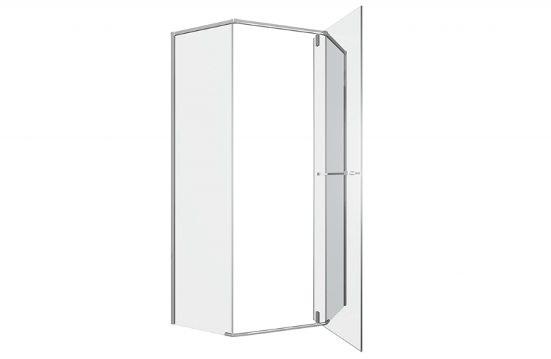 Душевое ограждение (без поддона) Diamond-форма с одной распашной дверью STREAM BS090.6112S bravat - Вид №3