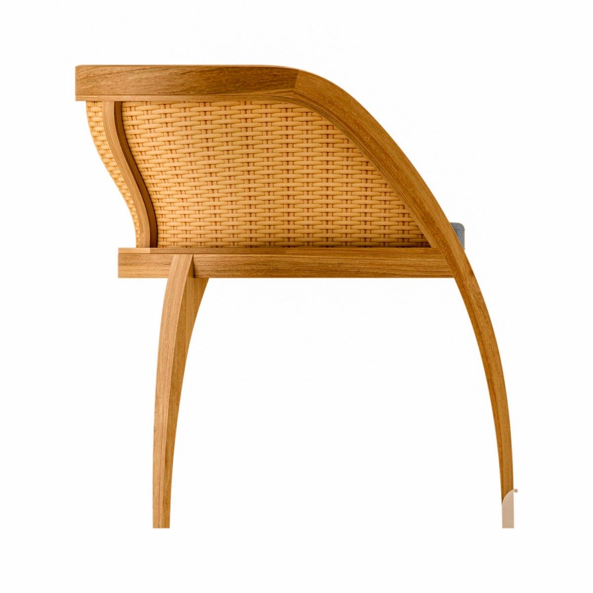 Стул для сада из тикового дерева с подлокотниками ASTELLO Coquelicot ARCH-00016349 - Вид №2