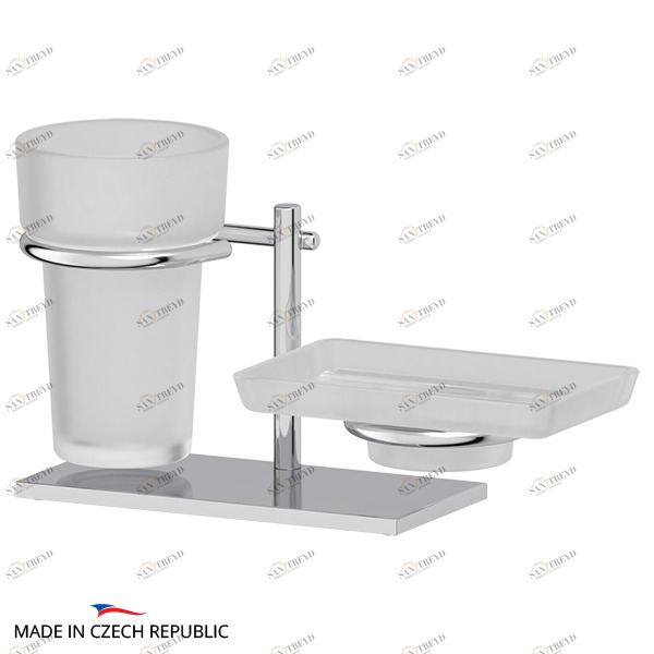 Держатель с матовыми стаканом и мыльницей настольный Ellux DOMINO DOM 004-C04 sun-id-561297