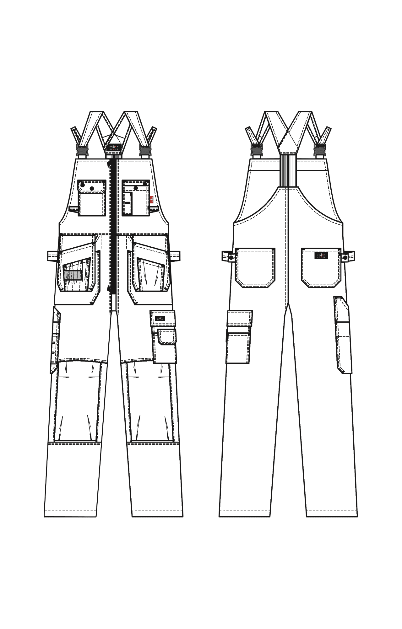 62311 Полукомбинезон  черный Union Space  Летняя спецодежда  размер 56-58/170-176  - Вид №2