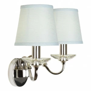 Бра металлическое с абажуром на 2 лампы белое Dolce Vita W2345-2 Nic ILAMP DOLCE VITA 00-3949158 Белый;никель