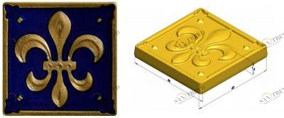 Металлическая плитка Lily 5*5 с эмалью 1652 Enameled kavarti Kavarti (Каварти) sun-id-328800