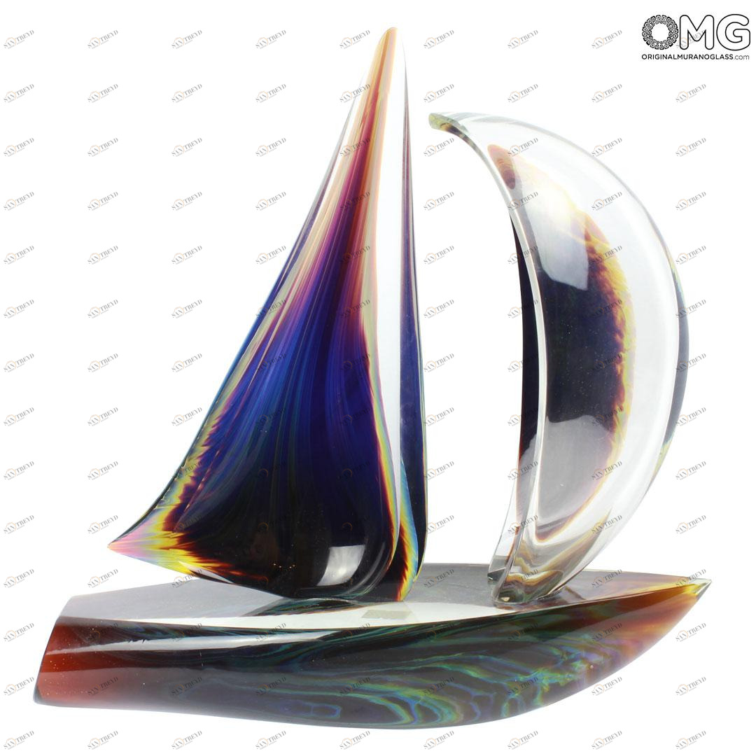 557 ORIGINALMURANOGLASS Скульптура Пaрусник - халцедон - автор Andrea Tagliapietra - муранское стекло OMG 35 см 