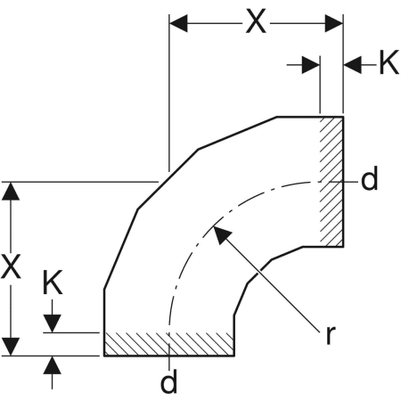 370.015.16.1 Отвод сегментный Geberit PE Geberit  - Вид №18