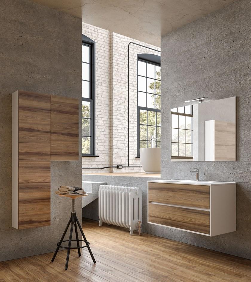 Mobiltesino Подвесная тумба под умывальник из ламината с ящиками Skin sun-id-1358722 - Вид №1