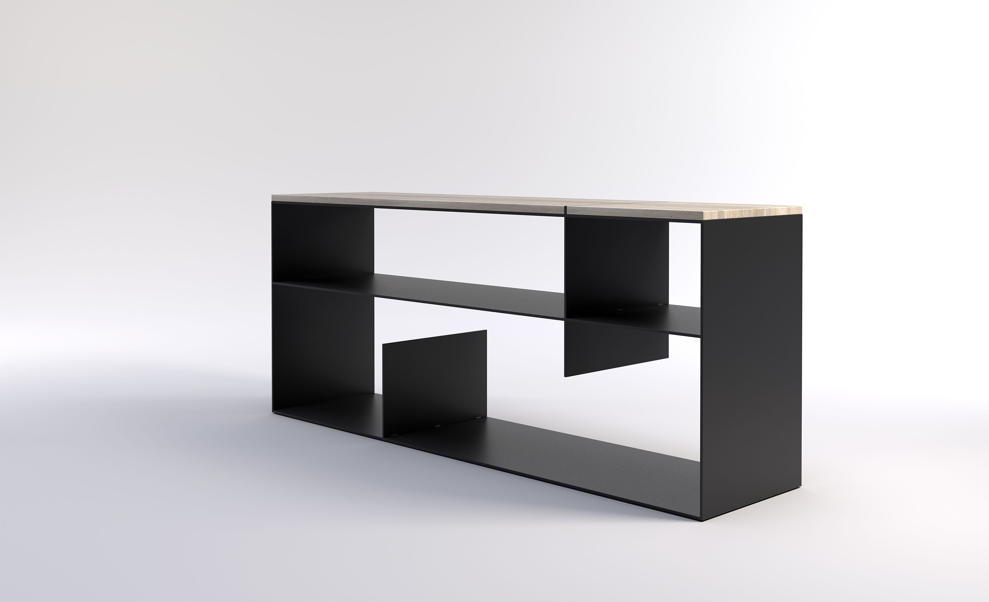 Отдельно стоящий книжный шкаф из металла и дерева Phase Design ARCH-00049577 - Вид №2