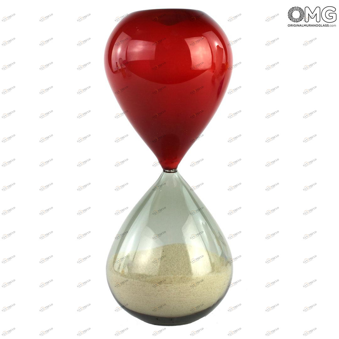 4436 ORIGINALMURANOGLASS Песочные часы - красные - муранское стекло OMG 9 см 