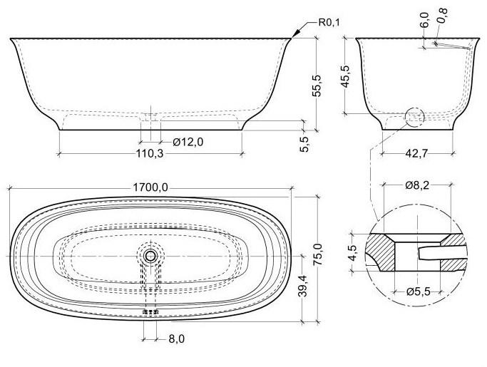 AQUAdesign Отдельностоящая ванна из cristalplant® sun-id-1347588 - Вид №2
