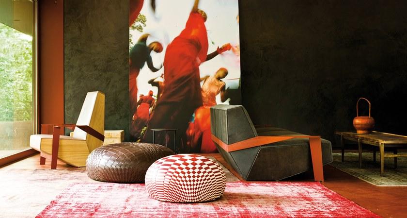 Moroso Круглый кожаный пуф sun-id-1442202 - Вид №3