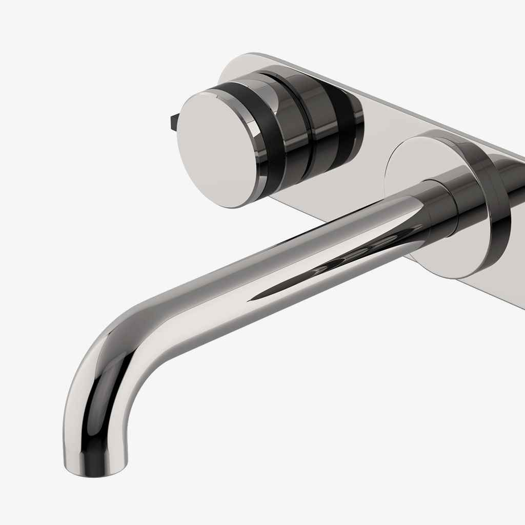 DBLS60 Низкопрофильный смеситель для унитаза с тремя отверстиями Decibel с металлическими ручками и клапаном Waterworks  - Вид №1