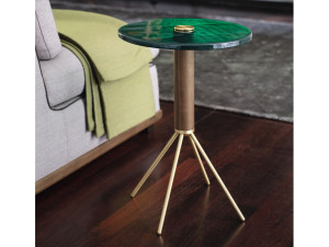 Круглый стеклянный журнальный столик