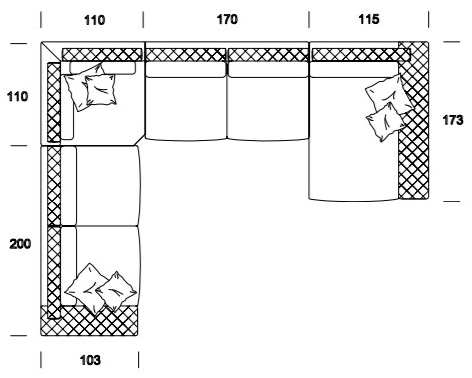 Former In Italia Модульный угловой диван в бархате Visconti plus sun-id-1510085 - Вид №4