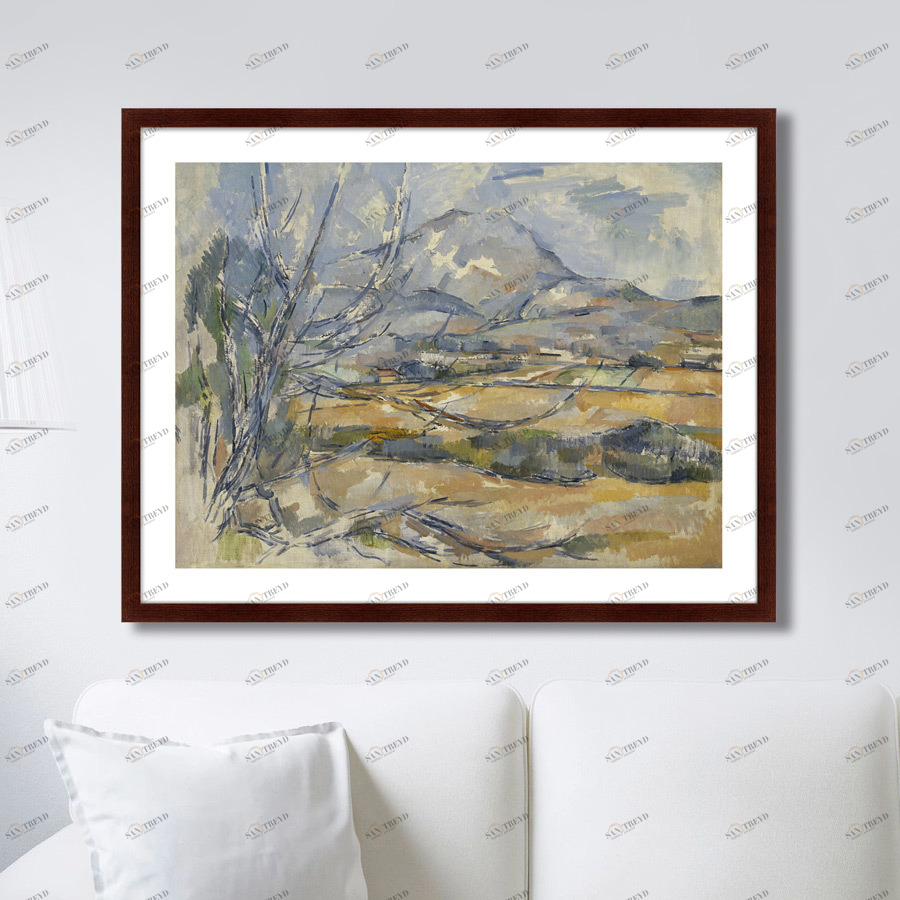 Картина в раме 78,5х100 см Montagne Sainte-Victoire, 1890г. КАРТИНЫ В КВАРТИРУ  264164 Зеленый;серый;разноцветный 