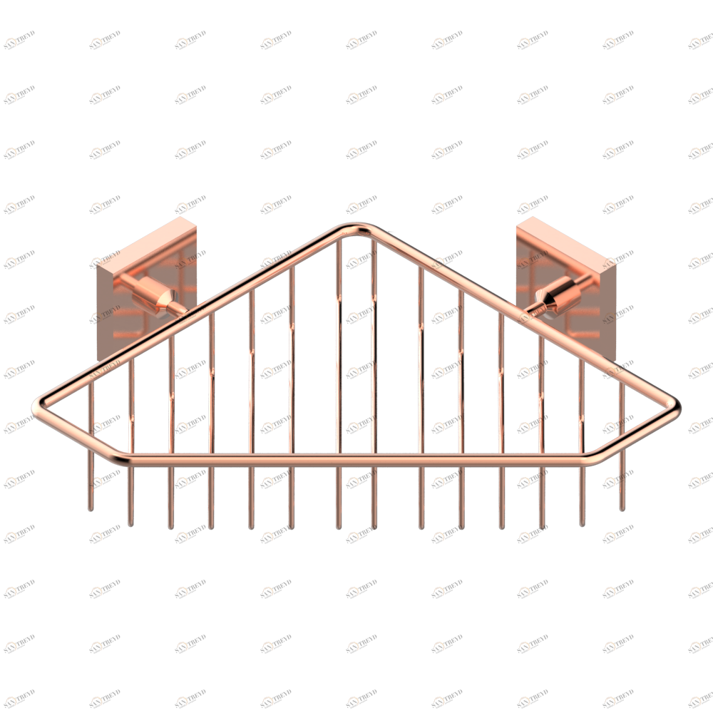 A61-3623 Мыльница-сетка большая угловая с фланцами 200 x 200 мм Thg-paris Marina с металлическими ручками Розовое золото A61-3623 CAT.F