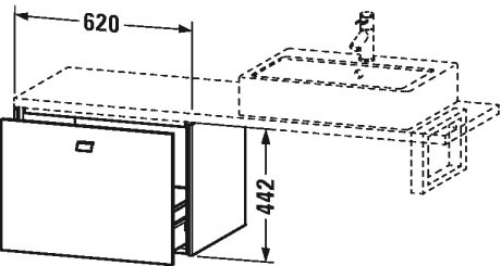 BR512300909 Brioso Шкафчик для компактной консоли Светло-голубой матовый декор Duravit - Вид №1