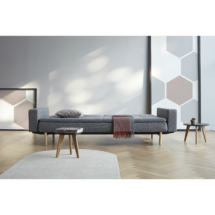Диван Dublexo с мягкими подлокотниками Rests, ножками Stem из светлого дерева и черной рамой, темно Innovation Living DUBLEXO563 - Вид №5