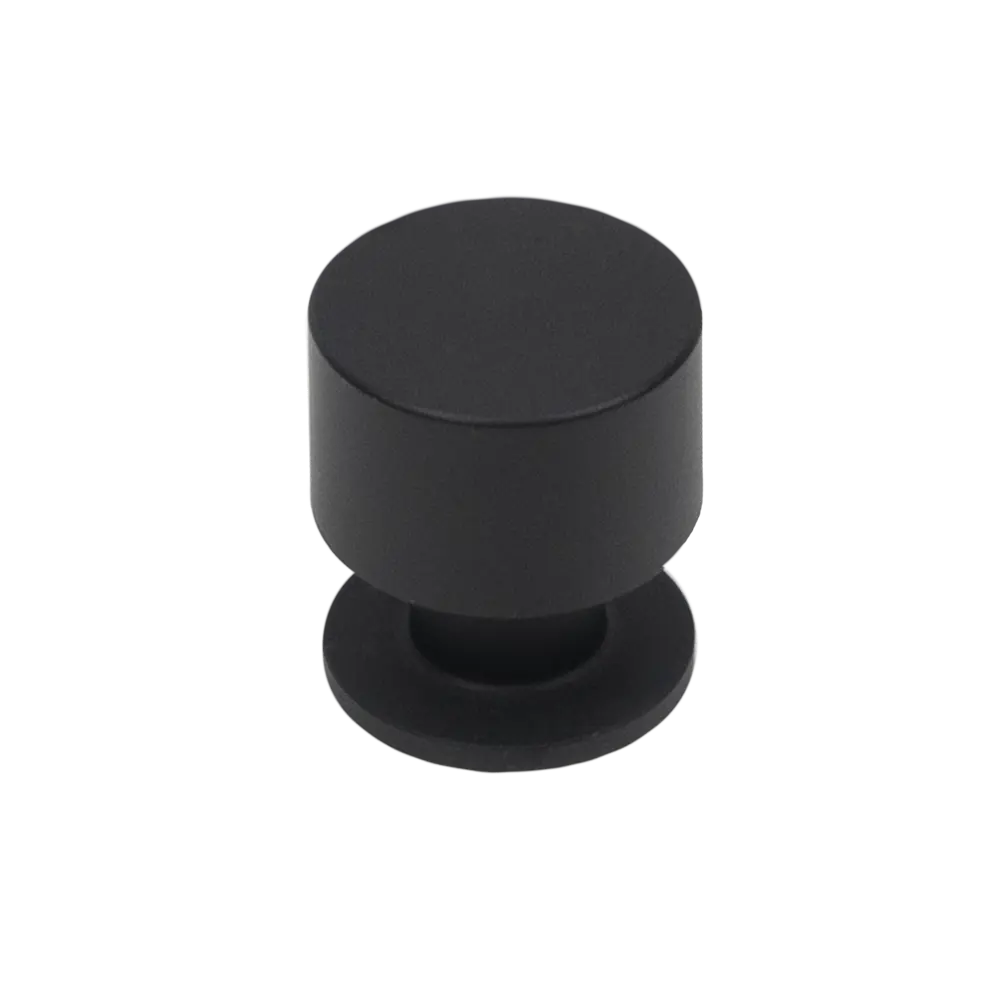 Мебельная ручка-кнопка AKS Лион черная алюминиевая 88909449 STLM-1352911