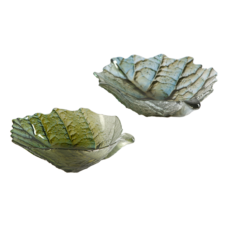 5611 Набор две хрустальные чаши «Лист», 250 мм. и 180 мм. Maleras 